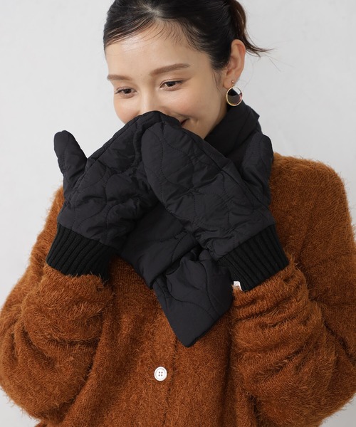 FOUND GOOD（ファウンドグッド）の「キルティングミトン（手袋・レディース・ネイビー/ブラック/グリーン系8・FREE）」の5枚目の写真