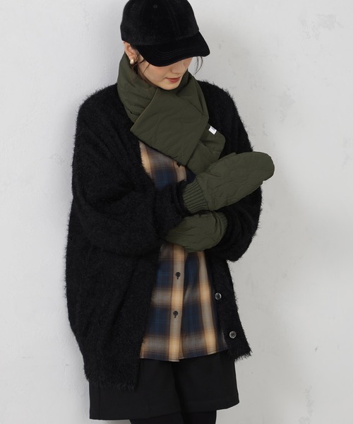 FOUND GOOD（ファウンドグッド）の「キルティングミトン（手袋・レディース・ネイビー/ブラック/グリーン系8・FREE）」の6枚目の写真