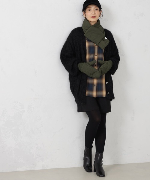 FOUND GOOD（ファウンドグッド）の「キルティングミトン（手袋・レディース・ネイビー/ブラック/グリーン系8・FREE）」の7枚目の写真