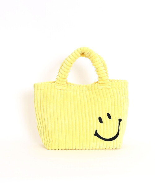 COOCO(クーコ)の「SMILEY コーデュロイ刺繍ランチトートバッグ(トートバッグ・レディース・ブラウン/グレー/ピンク/イエロー/ブルー・FREE)」の8枚目の写真