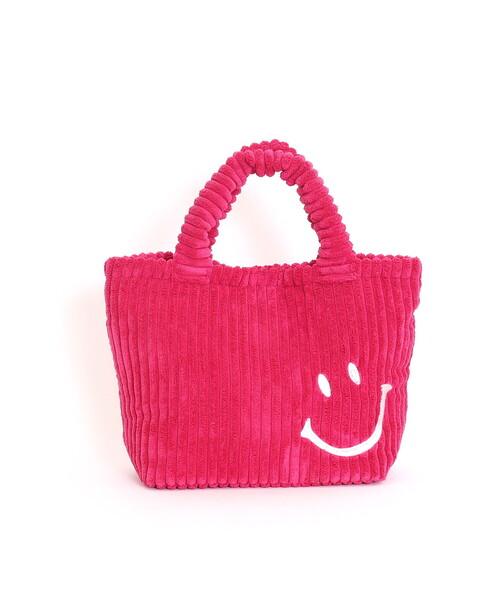 COOCO(クーコ)の「SMILEY コーデュロイ刺繍ランチトートバッグ(トートバッグ・レディース・ブラウン/グレー/ピンク/イエロー/ブルー・FREE)」の11枚目の写真