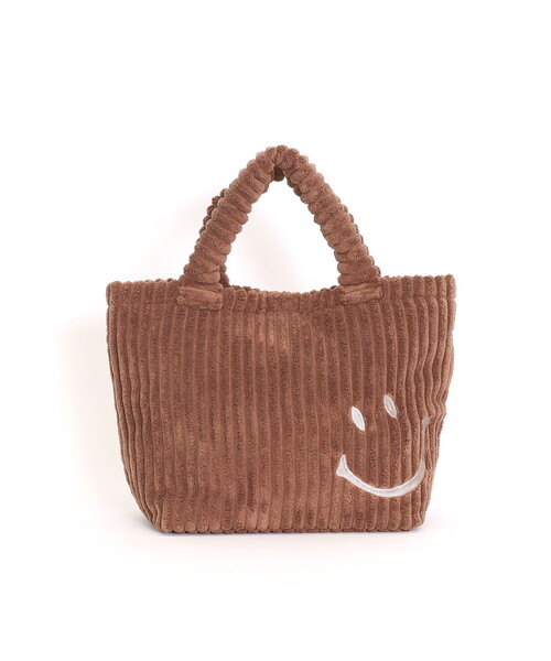 COOCO(クーコ)の「SMILEY コーデュロイ刺繍ランチトートバッグ(トートバッグ・レディース・ブラウン/グレー/ピンク/イエロー/ブルー・FREE)」の15枚目の写真