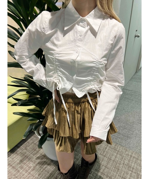 PHILLY（フィリー）の「【PHILLY】ダブルドロスト長袖ブラウス（シャツ/ブラウス・レディース・ホワイト/ブルー/グレー・FREE）」の2枚目の写真