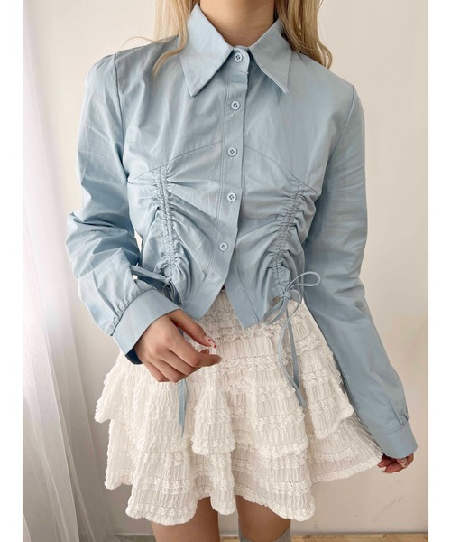 PHILLY（フィリー）の「【PHILLY】ダブルドロスト長袖ブラウス（シャツ/ブラウス・レディース・ホワイト/ブルー/グレー・FREE）」の12枚目の写真