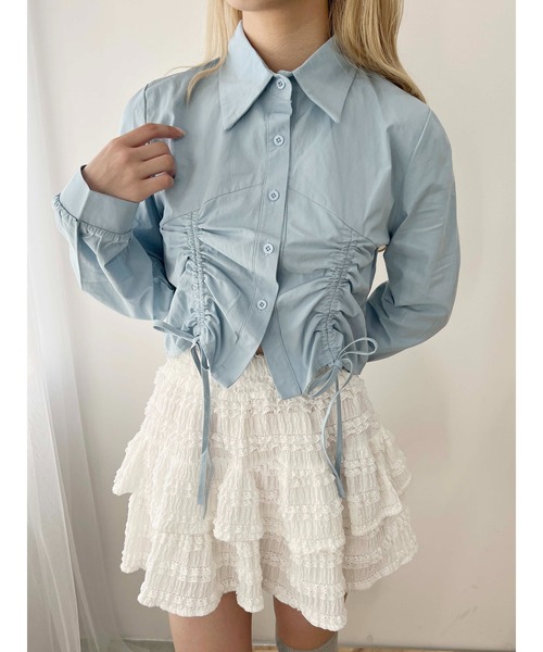 PHILLY（フィリー）の「【PHILLY】ダブルドロスト長袖ブラウス（シャツ/ブラウス・レディース・ホワイト/ブルー/グレー・FREE）」の13枚目の写真