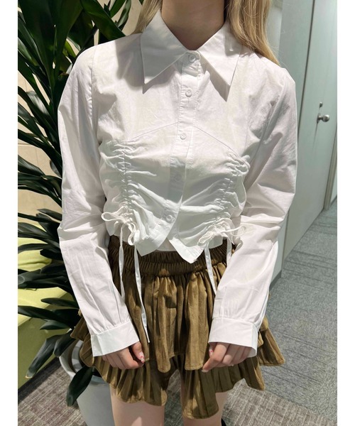 PHILLY（フィリー）の「【PHILLY】ダブルドロスト長袖ブラウス（シャツ/ブラウス・レディース・ホワイト/ブルー/グレー・FREE）」の5枚目の写真