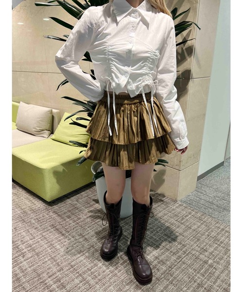 PHILLY（フィリー）の「【PHILLY】ダブルドロスト長袖ブラウス（シャツ/ブラウス・レディース・ホワイト/ブルー/グレー・FREE）」の7枚目の写真