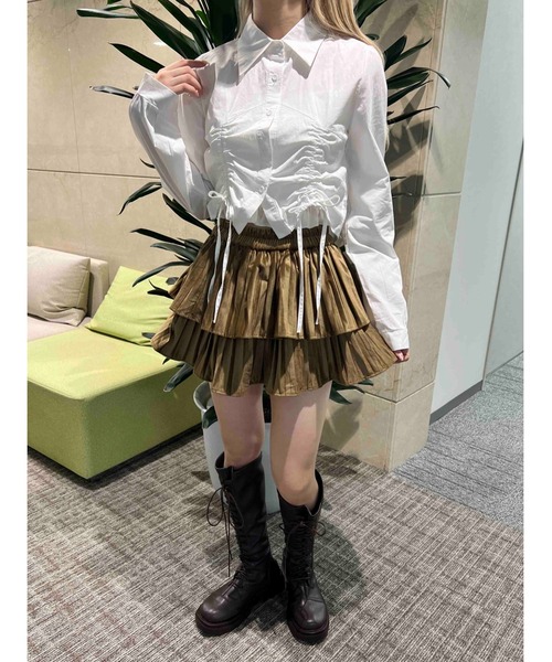 PHILLY（フィリー）の「【PHILLY】ダブルドロスト長袖ブラウス（シャツ/ブラウス・レディース・ホワイト/ブルー/グレー・FREE）」の8枚目の写真