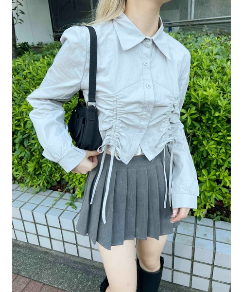 PHILLY（フィリー）の「【PHILLY】ダブルドロスト長袖ブラウス（シャツ/ブラウス・レディース・ホワイト/ブルー/グレー・FREE）」の9枚目の写真