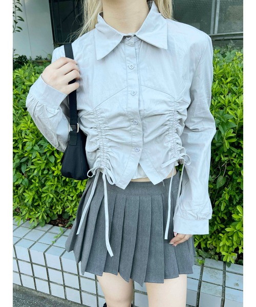 PHILLY（フィリー）の「【PHILLY】ダブルドロスト長袖ブラウス（シャツ/ブラウス・レディース・ホワイト/ブルー/グレー・FREE）」の10枚目の写真