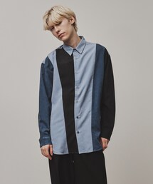 tk.TAKEO KIKUCHI（ティーケータケオキクチ）の「スエード切替シャツ（シャツ/ブラウス）」