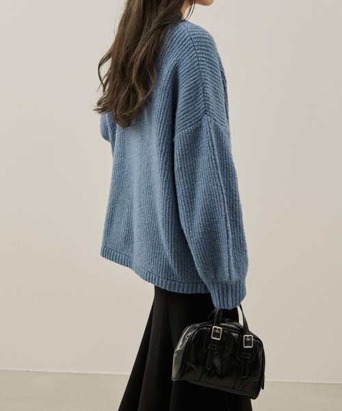 Auntie Rosa(アンティローザ)の「【karin】ボリュームニットカーディガン(カーディガン/ボレロ・レディース・ブルー/ベージュ・FREE)」の6枚目の写真