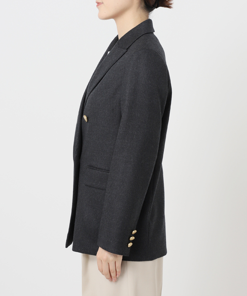 セール】ウールフラノピークドラペルジャケット（テーラードジャケット