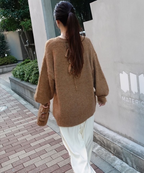 ニット セーター バックリボン起毛シャギーニット レディース CORNERS（コーナーズ）の「バックリボン起毛シャギーニット