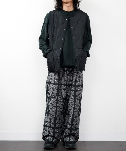 【TAION / タイオン】UNISEX MILITARY BUTTON CREW NECK DOWN VEST（ダウンベスト）｜TAION（タイオン）