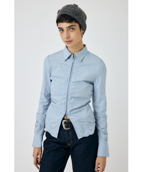 春夏新作モデル MOUSSY（マウジー）の「ZIP UP WAIST SHAPE シャツ（シャツ トップス