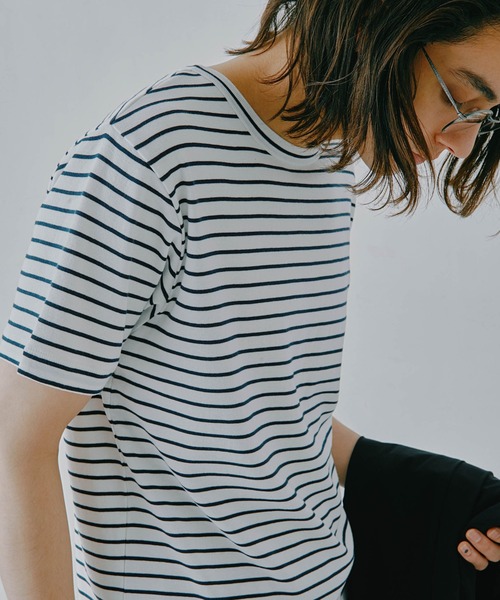 NANO universe(ナノユニバース)の「フライスクルーネックTシャツ(Tシャツ/カットソー・メンズ・ブラック/その他1/ホワイト・M/L)」の3枚目の写真