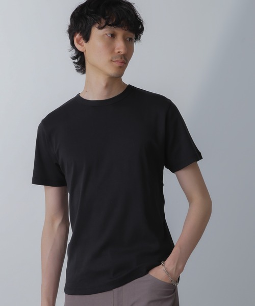 NANO universe(ナノユニバース)の「フライスクルーネックTシャツ(Tシャツ/カットソー・メンズ・ブラック/その他1/ホワイト・M/L)」の2枚目の写真