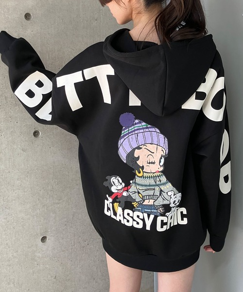 GLAMOROUS JANE（グラマラスジェーン）の「裏起毛BETTY BOOPバックプリントパーカー（パーカー・レディース・チャコールグレー/杢グレー/ブラック・FREE）」の13枚目の写真