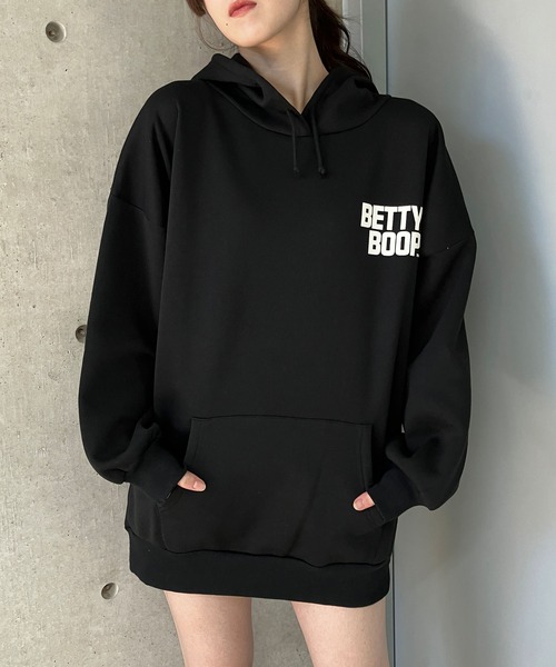 GLAMOROUS JANE（グラマラスジェーン）の「裏起毛BETTY BOOPバックプリントパーカー（パーカー・レディース・チャコールグレー/杢グレー/ブラック・FREE）」の14枚目の写真
