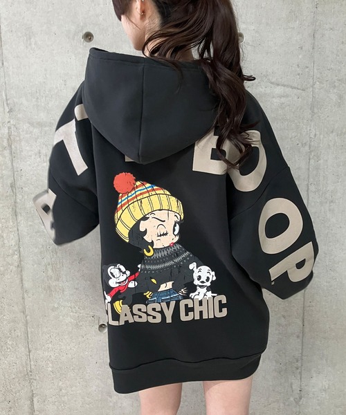 GLAMOROUS JANE（グラマラスジェーン）の「裏起毛BETTY BOOPバックプリントパーカー（パーカー・レディース・チャコールグレー/杢グレー/ブラック・FREE）」の18枚目の写真