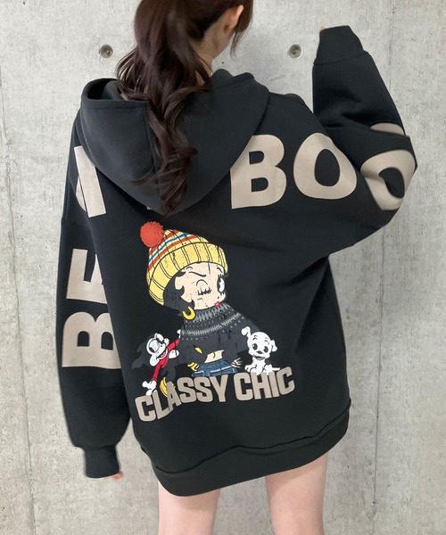 GLAMOROUS JANE（グラマラスジェーン）の「裏起毛BETTY BOOPバックプリントパーカー（パーカー・レディース・チャコールグレー/杢グレー/ブラック・FREE）」の21枚目の写真