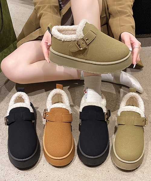 Miniministore（ミニミニストア）の「厚底ムートンブーツ 裏起毛ショートブーツ（ブーツ・レディース・ブラック/ベージュ/キャメル・23.0cm/23.5cm/24.0cm/24.5cm/25.0cm）」の14枚目の写真
