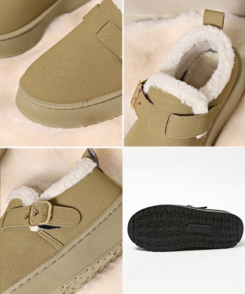 Miniministore（ミニミニストア）の「厚底ムートンブーツ 裏起毛ショートブーツ（ブーツ・レディース・ブラック/ベージュ/キャメル・23.0cm/23.5cm/24.0cm/24.5cm/25.0cm）」の19枚目の写真