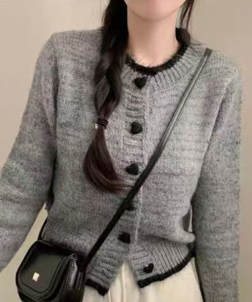 セール】レッドハートボタンニットカーディガン（カーディガン/ボレロ