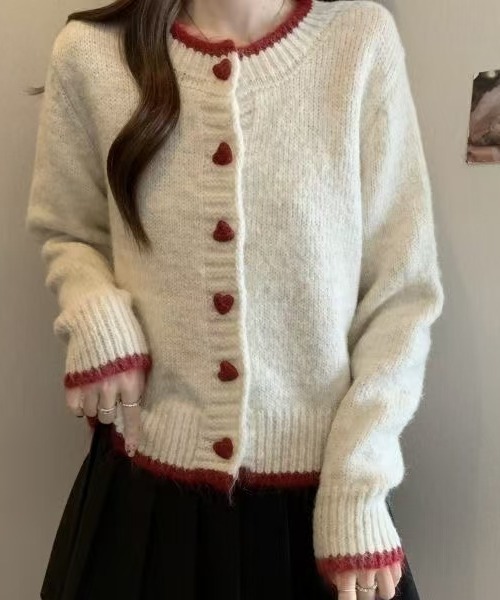 Achic(アシック)の「レッドハートボタンニットカーディガン(カーディガン/ボレロ・レディース・ネイビー/オフホワイト/グレー/アイボリー/グレー系その他・M)」の19枚目の写真