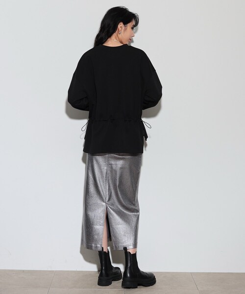 GALLEST(ギャレスト)の「◆スピンドルボンディングトップス(Tシャツ/カットソー・レディース・ブラック/オリーブ/アイボリー・38)」の6枚目の写真