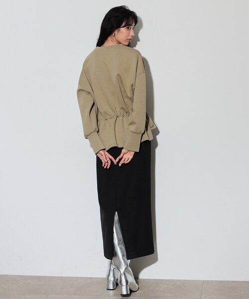 GALLEST(ギャレスト)の「◆スピンドルボンディングトップス(Tシャツ/カットソー・レディース・ブラック/オリーブ/アイボリー・38)」の18枚目の写真