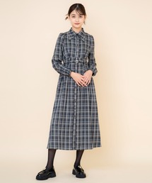 チェックシャツワンピース