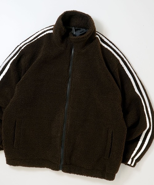 Ritzy(リッツィー)の「sheep boa track jacket/シープボア トラックジャケット レディース メンズ(ブルゾン・メンズ・ブラック/オフホワイト/ブラウン・M/L/XL)」の3枚目の写真