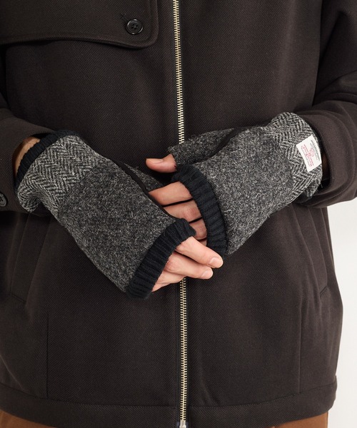 HARRIS TWEED(ハリスツイード)の「【SETUP7】HARRIS フィンガーレスショートグローブ メンズ手袋 WINGI(手袋・メンズ・グレー系その他2/ネイビー系1/グレー系1・FREE)」の16枚目の写真