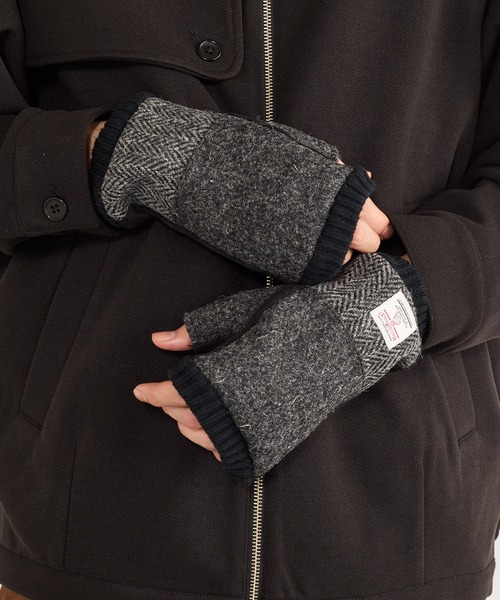 HARRIS TWEED(ハリスツイード)の「【SETUP7】HARRIS フィンガーレスショートグローブ メンズ手袋 WINGI(手袋・メンズ・グレー系その他2/ネイビー系1/グレー系1・FREE)」の17枚目の写真