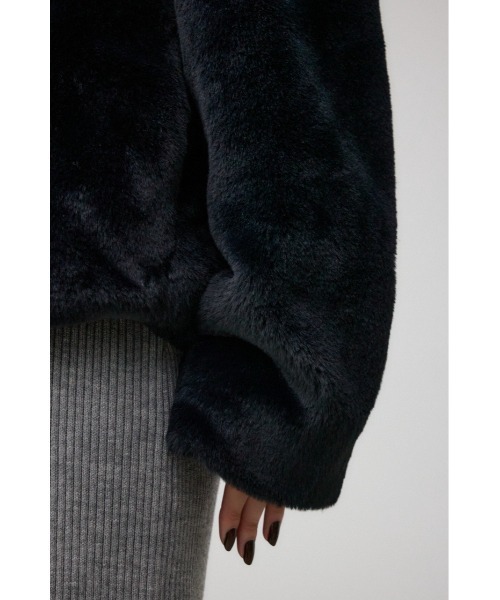 AZUL by moussy（アズールバイマウジー）の「フラッフィーフェイクファーブルゾン（ブルゾン・レディース・アイボリー/ブラック/ライトグレー・SMALL/MEDIUM）」の13枚目の写真