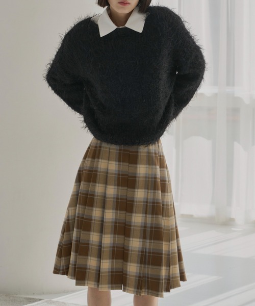 haek チェック柄プリーツスカート haek スカート check pleated skirt /チェック柄プリーツ