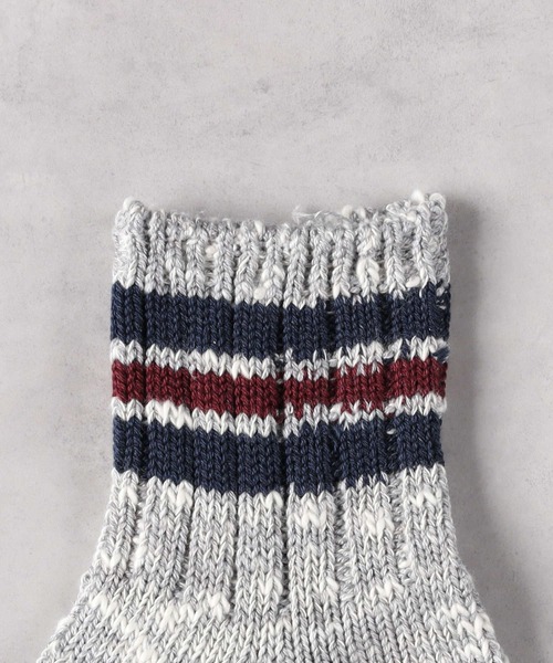 Right-on（ライトオン）の「【ANONYMOUSISM】3ラインスラブクォーターソックス（ソックス/靴下・メンズ・グレー/グリーン/レッド・フリー）」の8枚目の写真