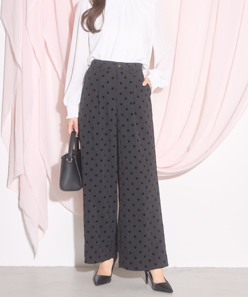 tocco closet(トッコ クローゼット)の「【ZOZO限定】フロッキードットワイドパンツ(その他パンツ・レディース・ブラック/グレー・M)」の22枚目の写真