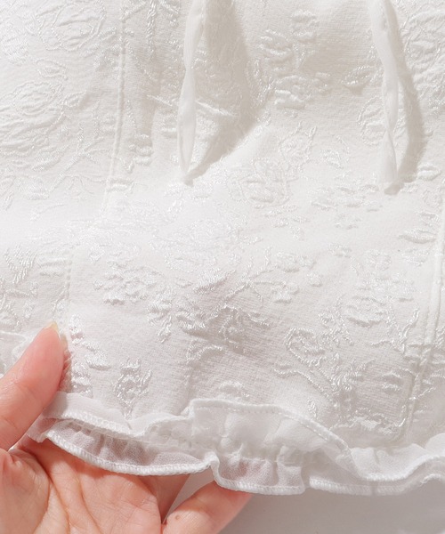Lace Ladies（レースレディース）の「ハートネック フリル リボン コンパクト カップ付き キャミソール（キャミソール・レディース・ブラック/ホワイト・FREE）」の7枚目の写真