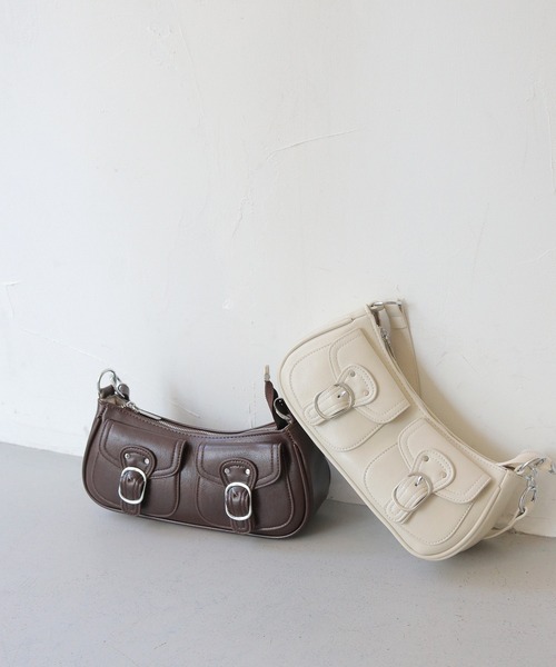 nomnom（ノムノム）の「【nomnom】アウトポケット2WAYショルダーバッグ（ショルダーバッグ・レディース・ブラウン/オフホワイト/ブラック・FREE）」の5枚目の写真