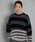 ADAM PATEK�i�A�_���p�e�b�N�j�́uADAMPATEK/shaggy distorted stripes crew knit/�V���M�[�{�[�_�[�ؑփj�b�g(AP2421012)�i�j�b�g/�Z�[�^�[�j�v�b�O���[