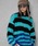 ADAM PATEK�i�A�_���p�e�b�N�j�́uADAMPATEK/shaggy distorted stripes crew knit/�V���M�[�{�[�_�[�ؑփj�b�g(AP2421012)�i�j�b�g/�Z�[�^�[�j�v�b�u���[