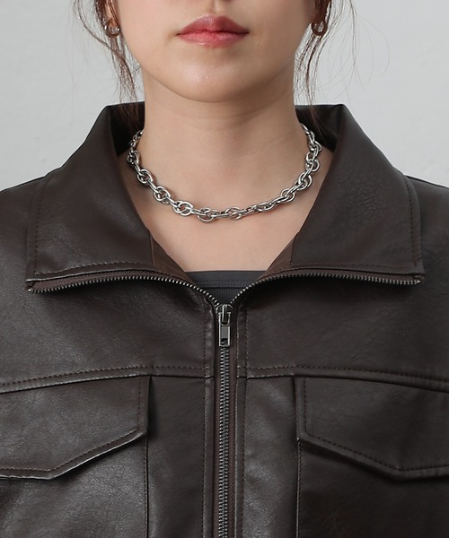 セール】フェイクレザーショートブルゾン（ブルゾン）｜COLONY 2139