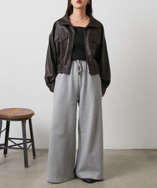 COLONY 2139（コロニートゥーワンスリーナイン）の「フェイクレザーショートブルゾン（ライダースジャケット・レディース・ブラウン/ブラック/アイボリー・FREE）」の21枚目の写真