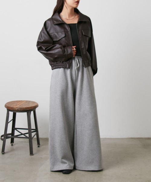 COLONY 2139（コロニートゥーワンスリーナイン）の「フェイクレザーショートブルゾン（ライダースジャケット・レディース・ブラウン/ブラック/アイボリー・FREE）」の19枚目の写真