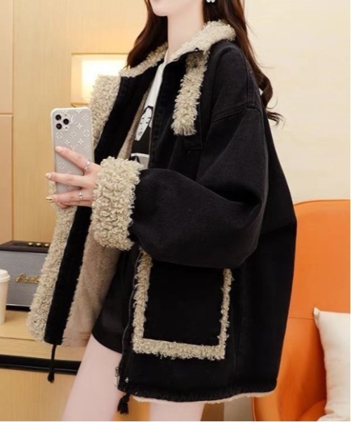 セール】インナーファー デニムGジャン（デニムジャケット）｜BLANC