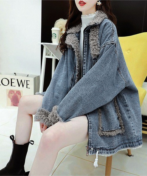 セール】インナーファー デニムGジャン（デニムジャケット）｜BLANC