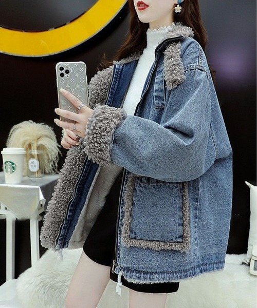 セール】インナーファー デニムGジャン（デニムジャケット）｜BLANC